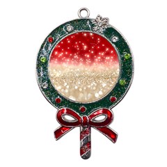 Abstract, Christmas, Glittery, Gold, Red Metal X mas Lollipop With Crystal Ornament by kyorashop23