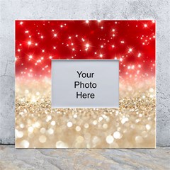 Abstract, Christmas, Glittery, Gold, Red White Wall Photo Frame 5  X 7 