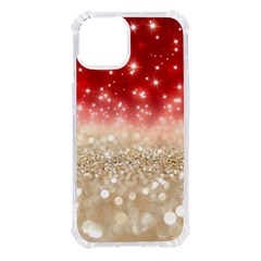 Abstract, Christmas, Glittery, Gold, Red Iphone 14 Tpu Uv Print Case by kyorashop23