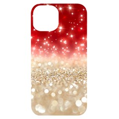 Abstract, Christmas, Glittery, Gold, Red Iphone 14 Black Uv Print Case by kyorashop23