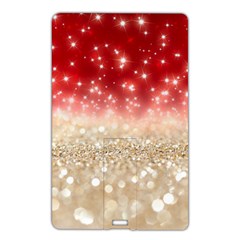 Abstract, Christmas, Glittery, Gold, Red Name Card Style Usb Flash Drive