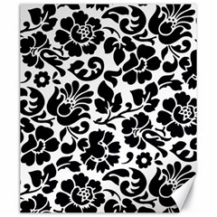 Black Floral Background, Vintage Floral Pattern Canvas 20  X 24  by kyorashop23