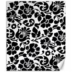 Black Floral Background, Vintage Floral Pattern Canvas 20  x 24  19.57 x23.15  Canvas - 1