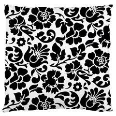 Black Floral Background, Vintage Floral Pattern Large Cushion Case (two Sides) by kyorashop23