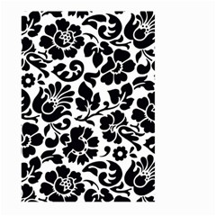 Black Floral Background, Vintage Floral Pattern Large Garden Flag (two Sides)