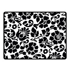 Black Floral Background, Vintage Floral Pattern Two Sides Fleece Blanket (small) by kyorashop23