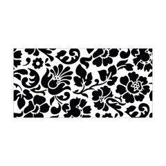 Black Floral Background, Vintage Floral Pattern Yoga Headband