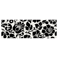 Black Floral Background, Vintage Floral Pattern Banner And Sign 12  X 4  by kyorashop23