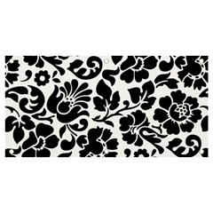 Black Floral Background, Vintage Floral Pattern Banner And Sign 4  X 2  by kyorashop23