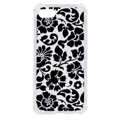 Black Floral Background, Vintage Floral Pattern Iphone Se by kyorashop23