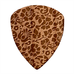 Black Floral Background, Vintage Floral Pattern Wood Guitar Pick (set Of 10) by kyorashop23