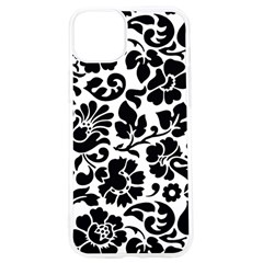 Black Floral Background, Vintage Floral Pattern Iphone 15 Pro Tpu Uv Print Case by kyorashop23