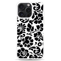 Black Floral Background, Vintage Floral Pattern Iphone 15 Pro Max Tpu Uv Print Case