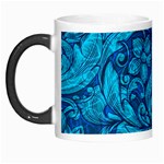 Blue Floral Pattern Texture, Floral Ornaments Texture, Blue Floral Background Morph Mug Left