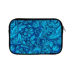 Blue Floral Pattern Texture, Floral Ornaments Texture, Blue Floral Background Apple Ipad Mini Zipper Cases by kyorashop23