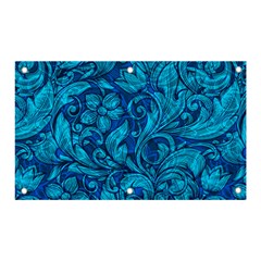 Blue Floral Pattern Texture, Floral Ornaments Texture, Blue Floral Background Banner And Sign 5  X 3  by kyorashop23