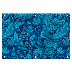 Blue Floral Pattern Texture, Floral Ornaments Texture, Blue Floral Background Banner And Sign 6  X 4  by kyorashop23