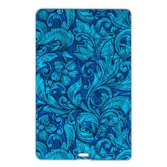 Blue Floral Pattern Texture, Floral Ornaments Texture, Blue Floral Background Name Card Style Usb Flash Drive by kyorashop23