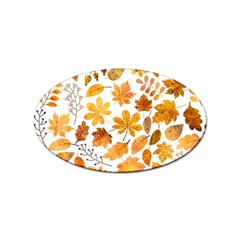 Brown Autumn Leaves Sticker Oval (100 Pack) by kyorashop23