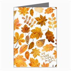 Brown Autumn Leaves Greeting Cards (pkg Of 8)