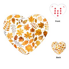 Brown Autumn Leaves Playing Cards Single Design (heart)