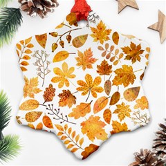 Brown Autumn Leaves Ornament (snowflake)