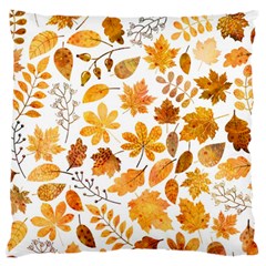 Brown Autumn Leaves Standard Premium Plush Fleece Cushion Case (one Side) by kyorashop23