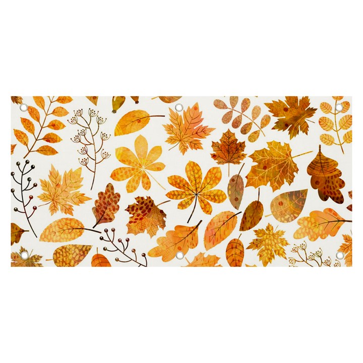 Brown Autumn Leaves Banner and Sign 6  x 3 