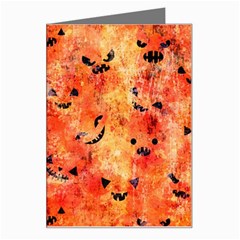 Carved Pumpkin Faces Greeting Card by kyorashop23