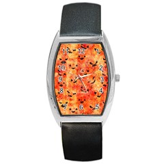 Carved Pumpkin Faces Barrel Style Metal Watch by kyorashop23