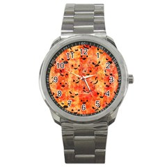 Carved Pumpkin Faces Sport Metal Watch by kyorashop23