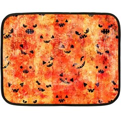 Carved Pumpkin Faces Fleece Blanket (mini) by kyorashop23