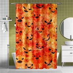 Carved Pumpkin Faces Shower Curtain 48  X 72  (small)  by kyorashop23