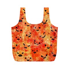 Carved Pumpkin Faces Full Print Recycle Bag (m) by kyorashop23