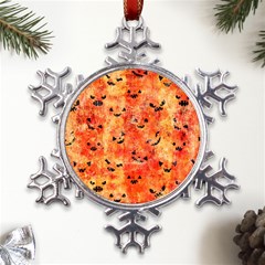 Carved Pumpkin Faces Metal Large Snowflake Ornament by kyorashop23