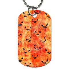 Carved Pumpkin Faces Dog Tag (one Side)