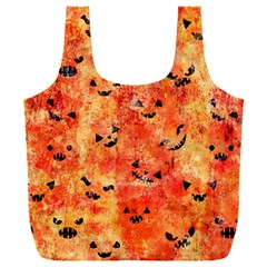 Carved Pumpkin Faces Full Print Recycle Bag (xxl) by kyorashop23