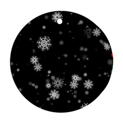 Christmas Snow Edge, Lights Ornament (round) by kyorashop23