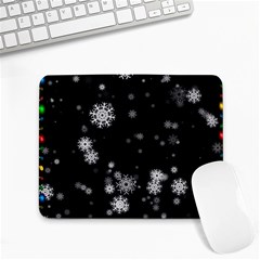 Christmas Snow Edge, Lights Small Mousepad by kyorashop23