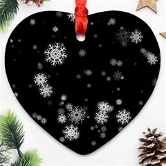 Christmas Snow Edge, Lights Ornament (heart)