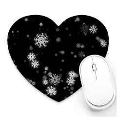 Christmas Snow Edge, Lights Heart Mousepad by kyorashop23