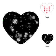 Christmas Snow Edge, Lights Playing Cards Single Design (heart)