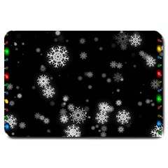 Christmas Snow Edge, Lights Large Doormat by kyorashop23