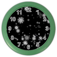 Christmas Snow Edge, Lights Color Wall Clock by kyorashop23