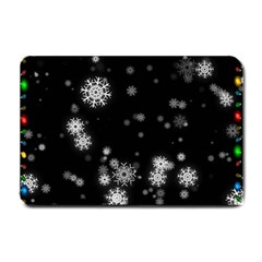 Christmas Snow Edge, Lights Small Doormat by kyorashop23