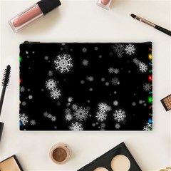 Christmas Snow Edge, Lights Cosmetic Bag (large) by kyorashop23