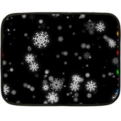 Christmas Snow Edge, Lights Two Sides Fleece Blanket (mini) by kyorashop23