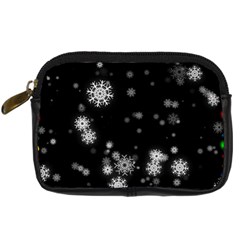 Christmas Snow Edge, Lights Digital Camera Leather Case by kyorashop23