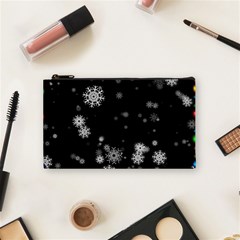 Christmas Snow Edge, Lights Cosmetic Bag (small) by kyorashop23