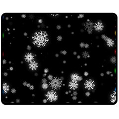 Christmas Snow Edge, Lights Fleece Blanket (medium) by kyorashop23